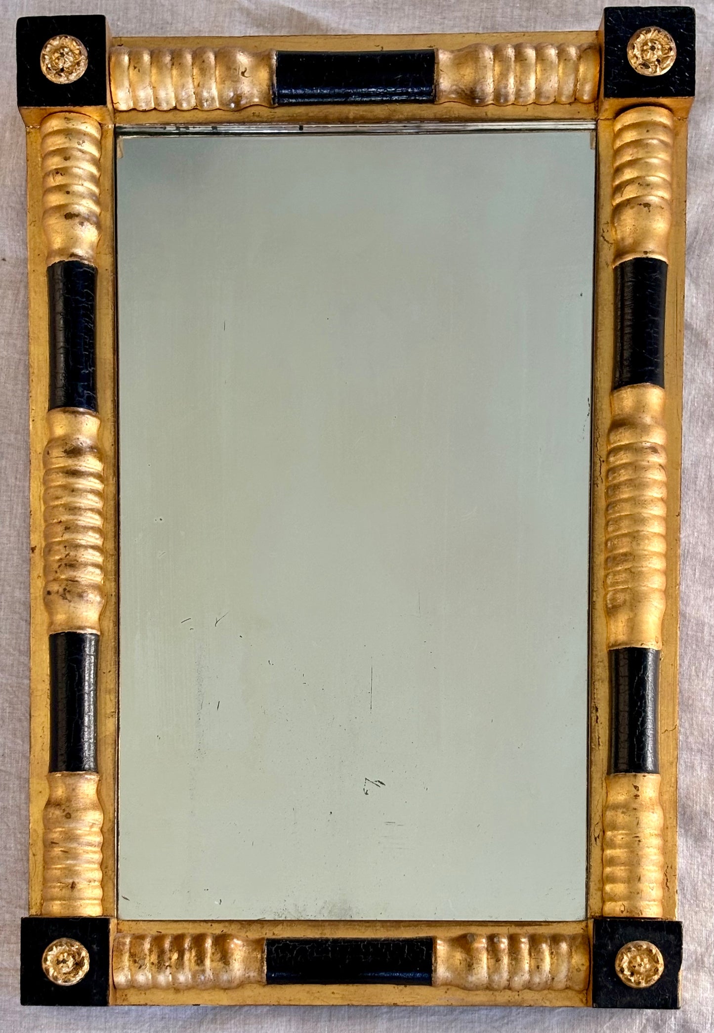 Empire Period Black and Gilt Mirror