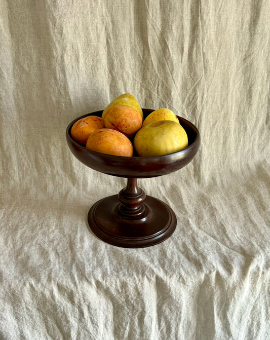 Treen Compote With Marble Fruit