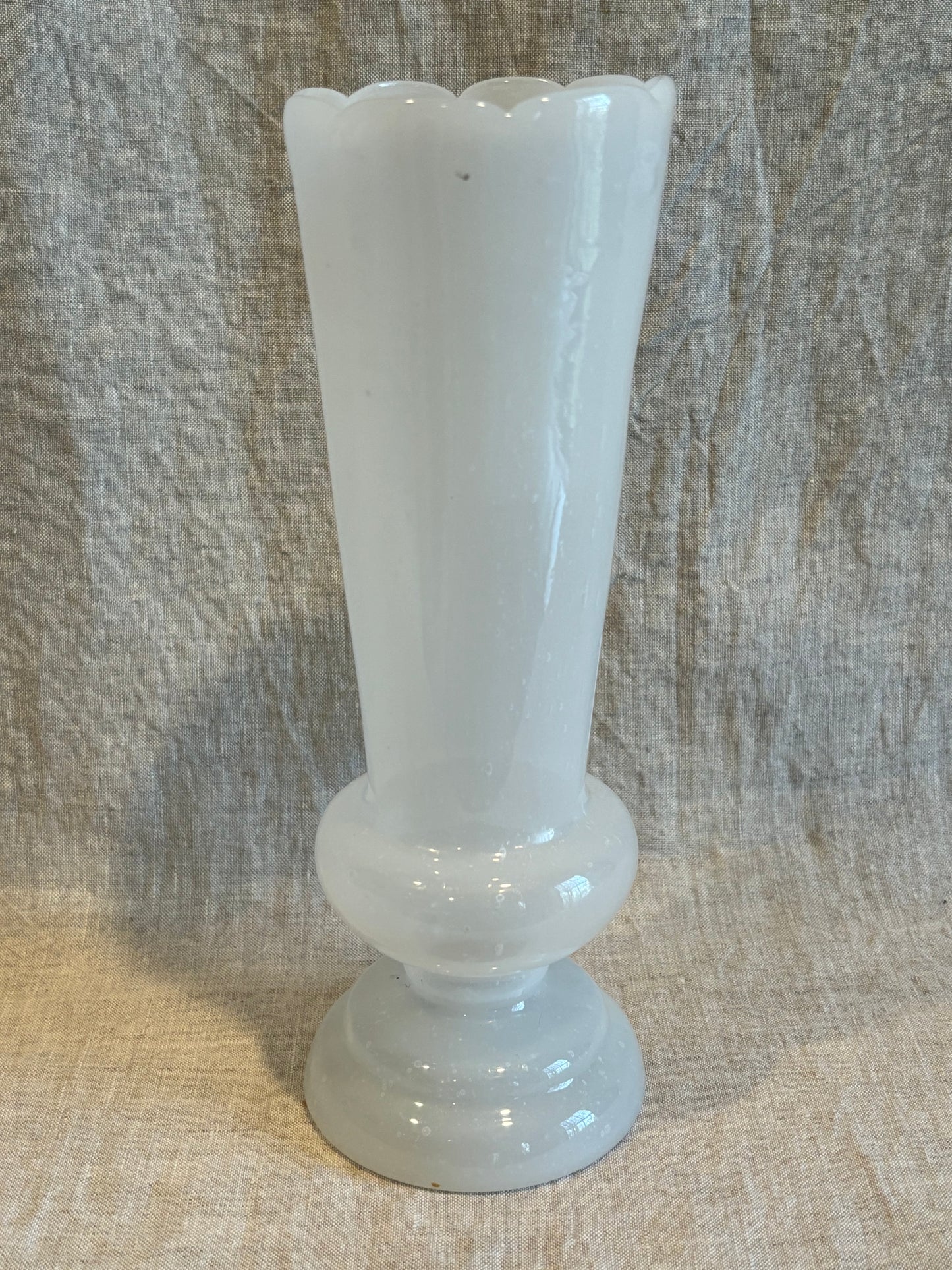 Unusual Dutch Milk Glass Bulb Forcer