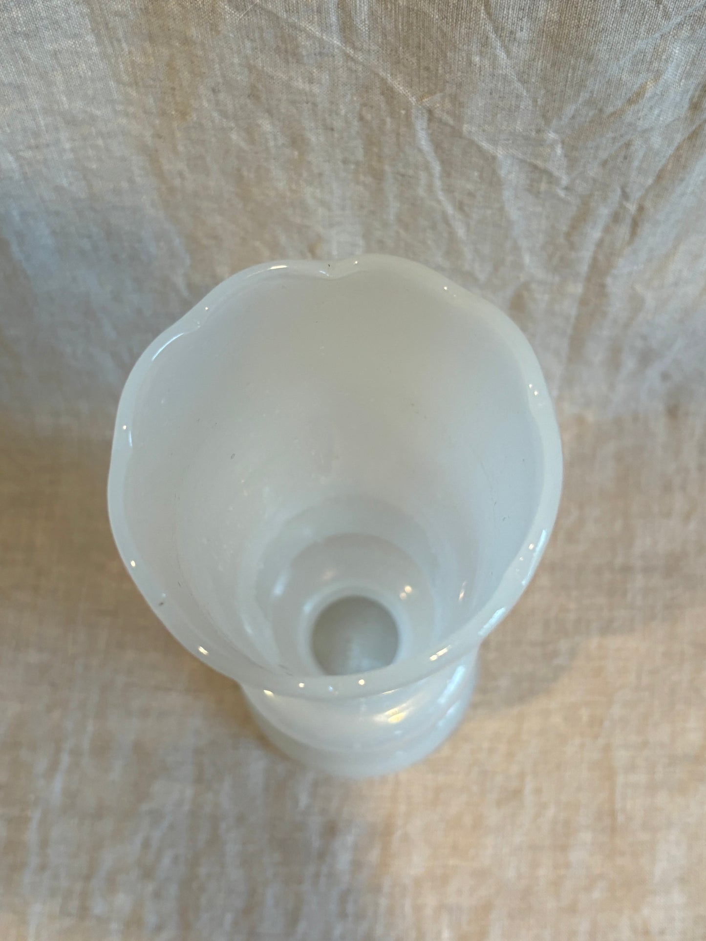 Unusual Dutch Milk Glass Bulb Forcer